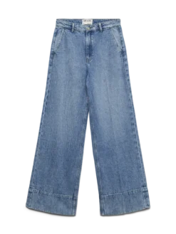 AWELANI Hohe Taille Weiter Beinschnitt Jeans