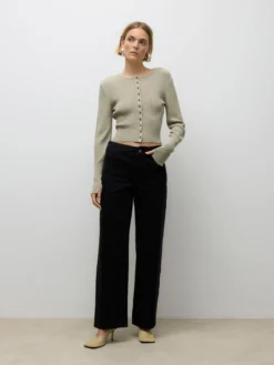 AWRENA Mid Rise Weiter Beinschnitt Jeans