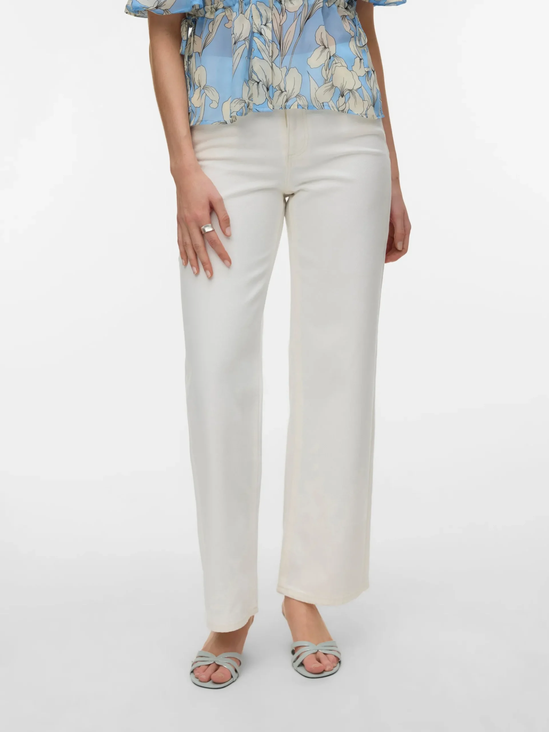 AWRENA Mid Rise Weiter Beinschnitt Jeans