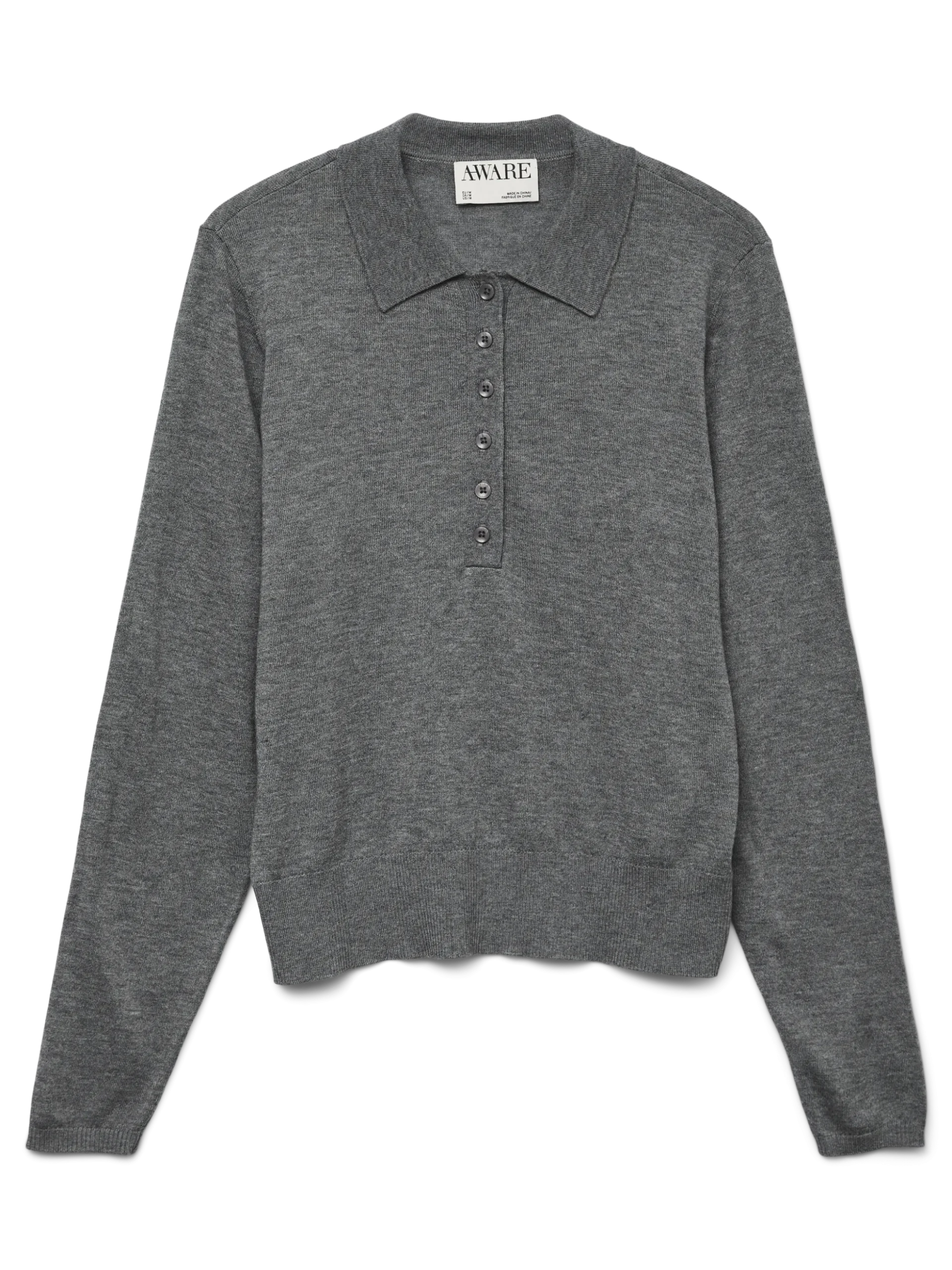 AWSIKITA Gestricktes Poloshirt