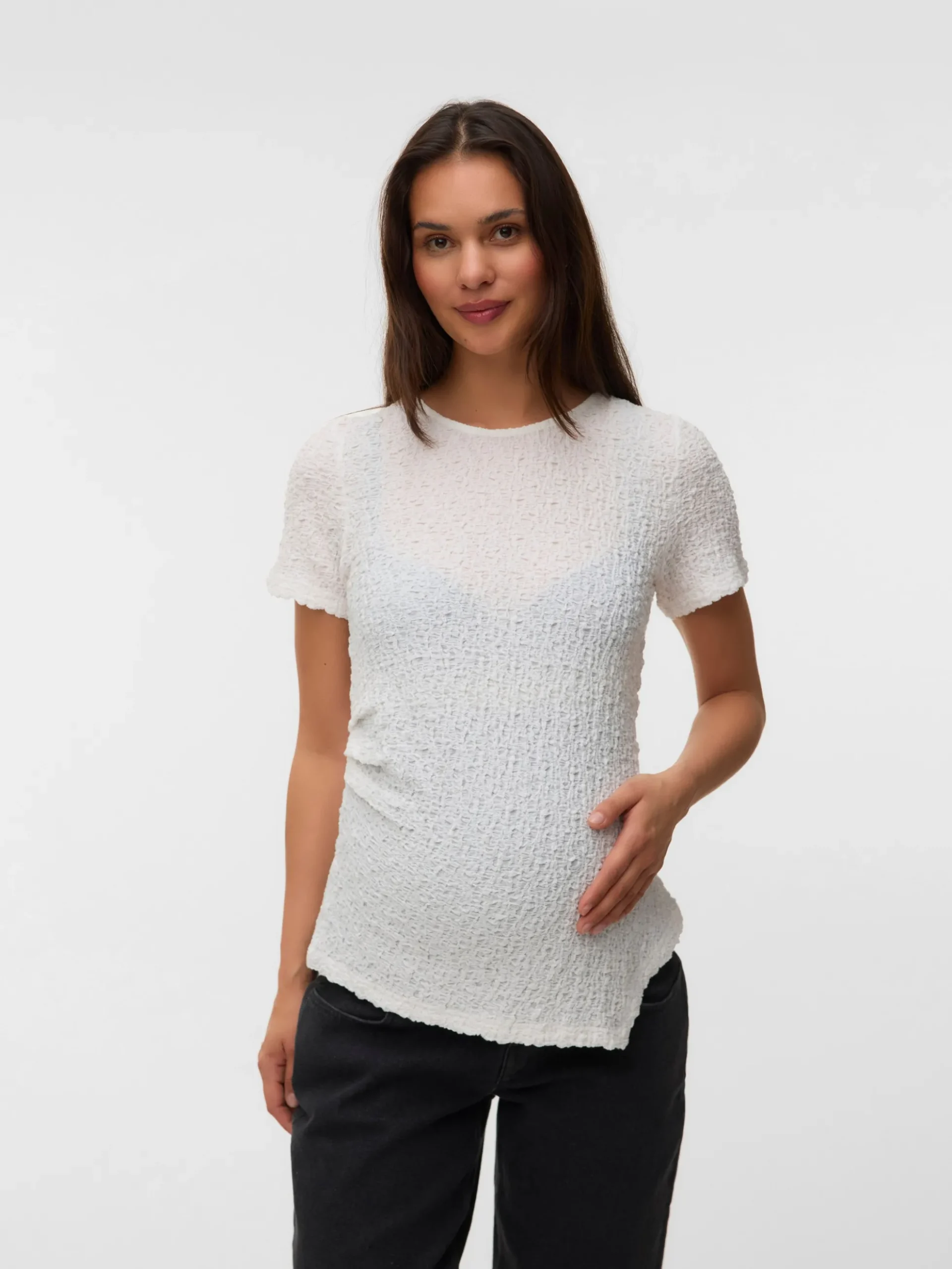 Enger Schnitt Rundhals Top