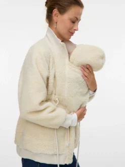 Hoch geschlossen Elastische Bündchen Verstellbare Träger Voluminöser Armschnitt Jacke
