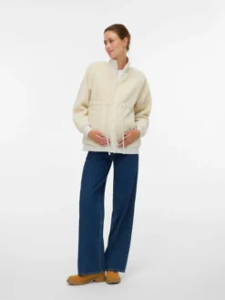 Hoch geschlossen Elastische Bündchen Verstellbare Träger Voluminöser Armschnitt Jacke