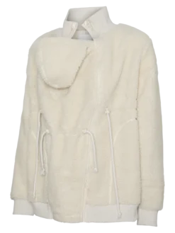 Hoch geschlossen Elastische Bündchen Verstellbare Träger Voluminöser Armschnitt Jacke