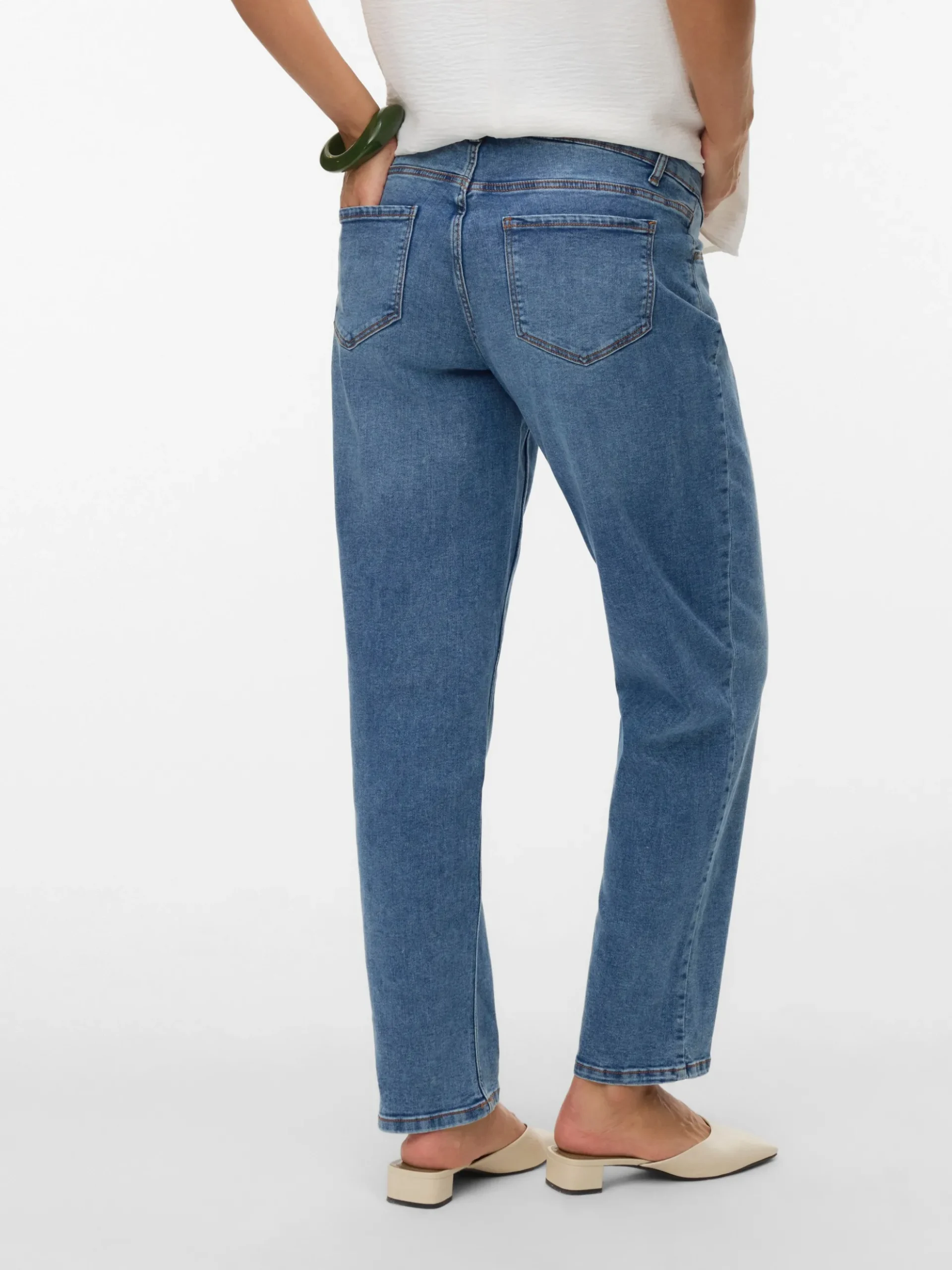 Hohe Taille Mittlere Taille Jeans