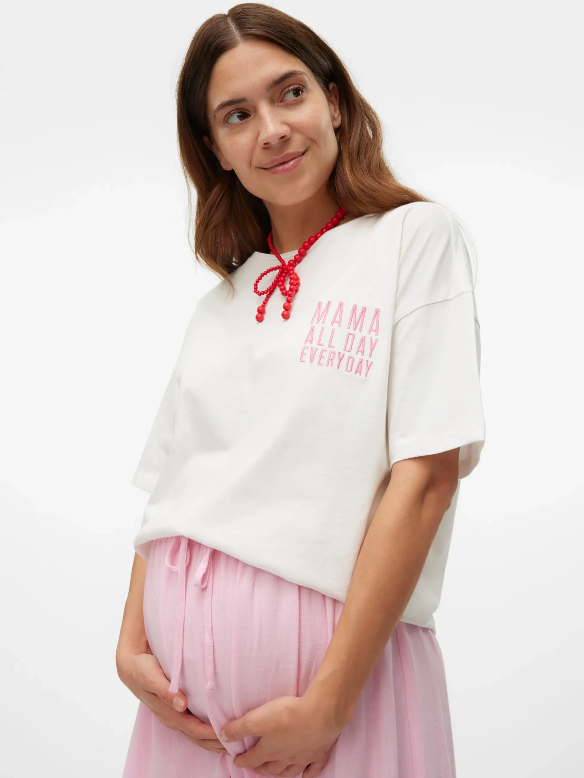 Locker geschnitten U-Ausschnitt T-Shirt