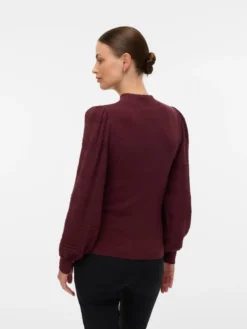 Normal geschnitten Hoch geschlossen Ballonärmel Pullover
