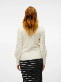 Normal geschnitten Hoch geschlossen Ballonärmel Pullover