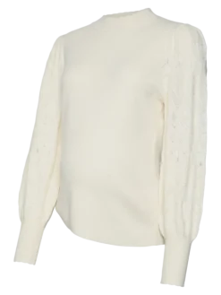 Normal geschnitten Hoch geschlossen Ballonärmel Pullover