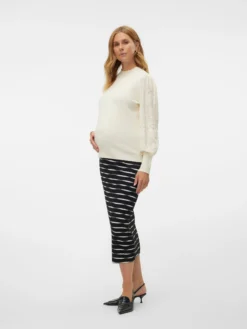 Normal geschnitten Hoch geschlossen Ballonärmel Pullover