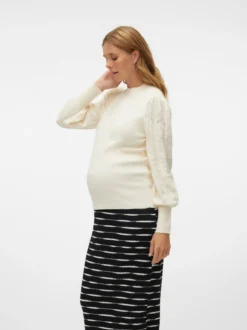 Normal geschnitten Hoch geschlossen Ballonärmel Pullover