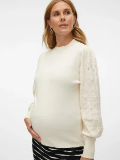 Normal geschnitten Hoch geschlossen Ballonärmel Pullover