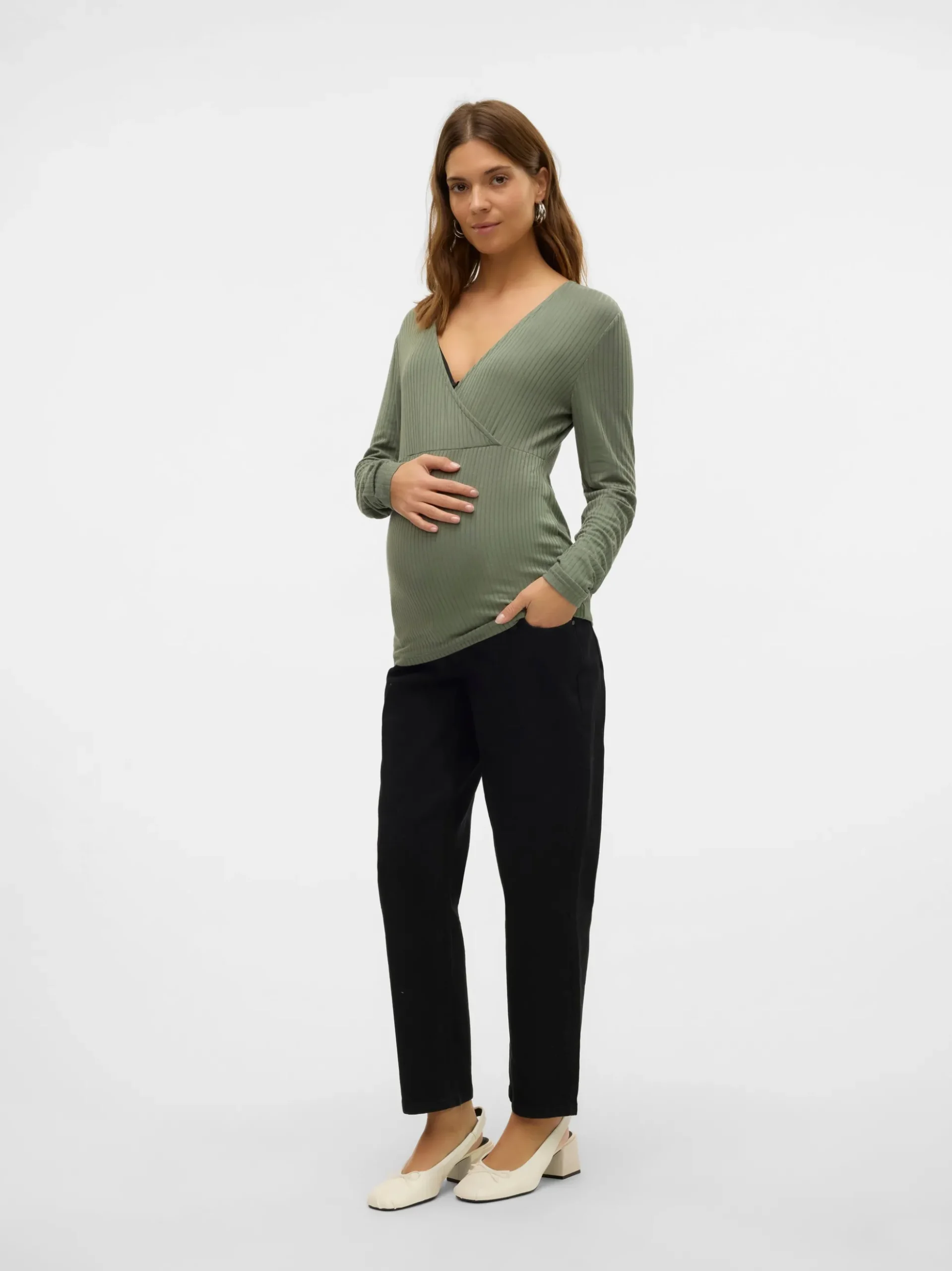 Normal geschnitten Hohe Taille Jeans