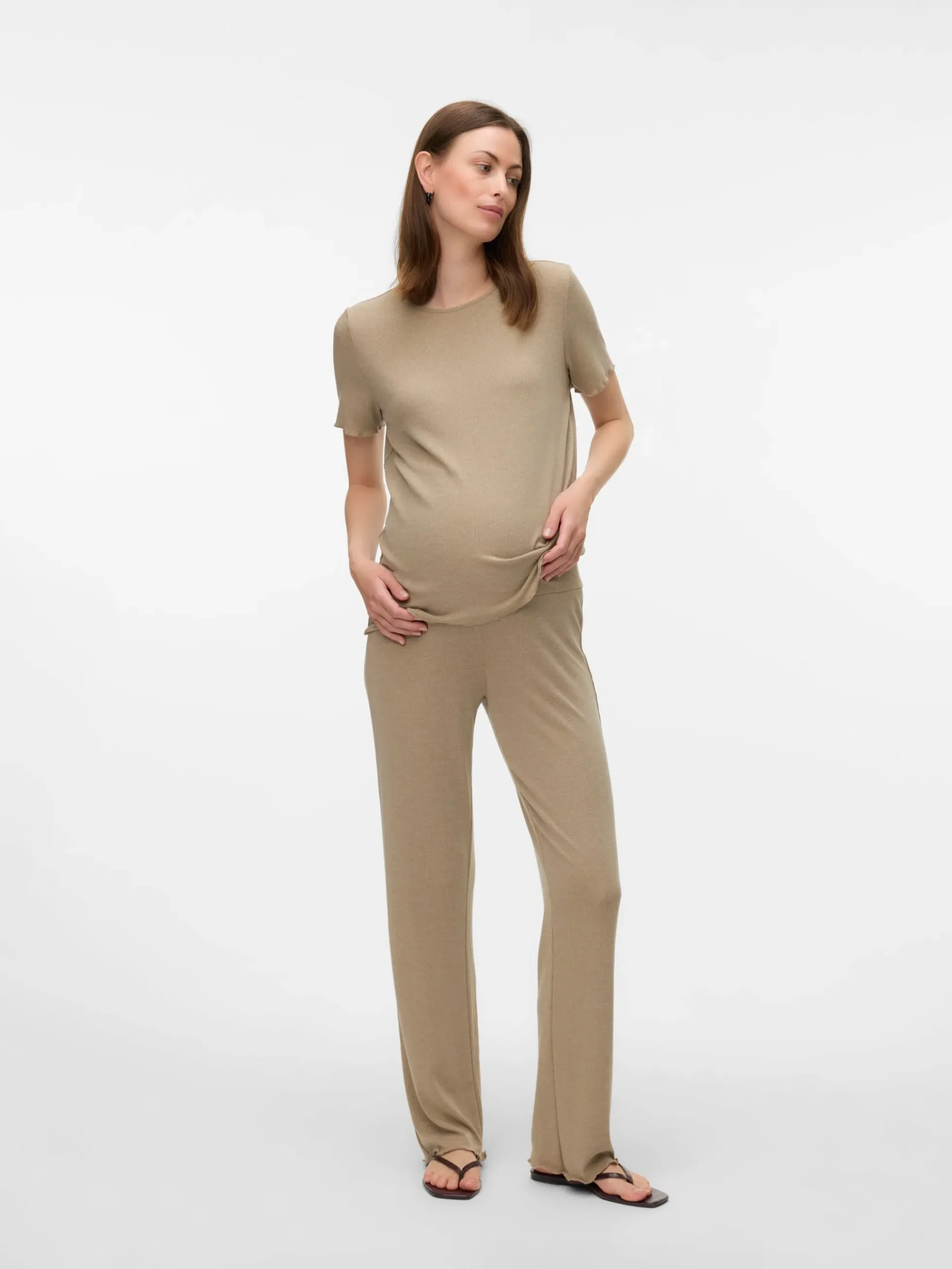 Normal geschnitten Hohe Taille Hose