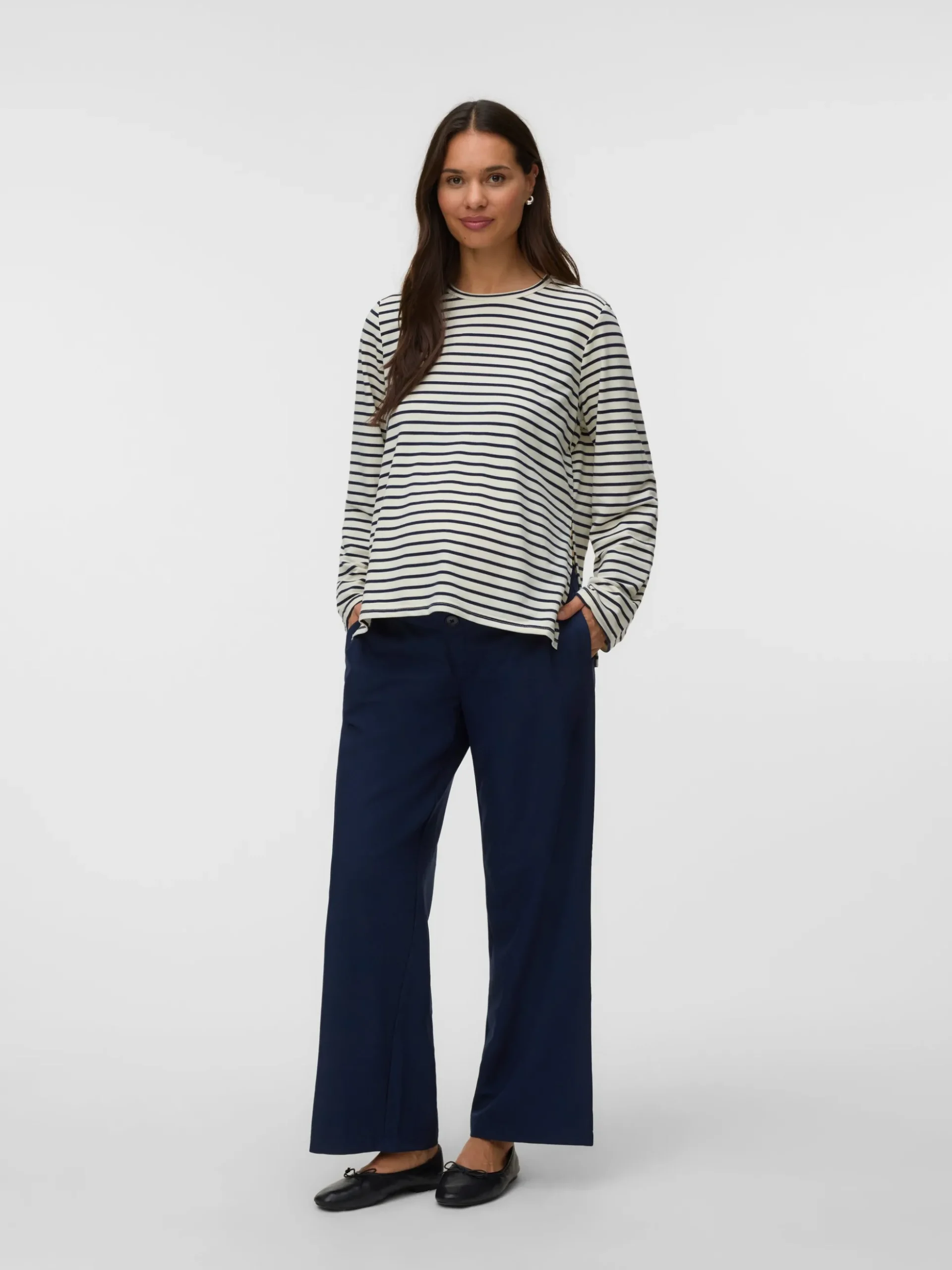 Normal geschnitten Mittlere Taille Hose