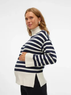 Normal geschnitten Rollkragen Pullover