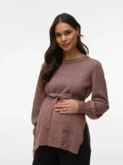 Normal geschnitten Rundhals Pullover