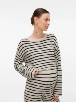 Normal geschnitten Rundhals Strickoberteil