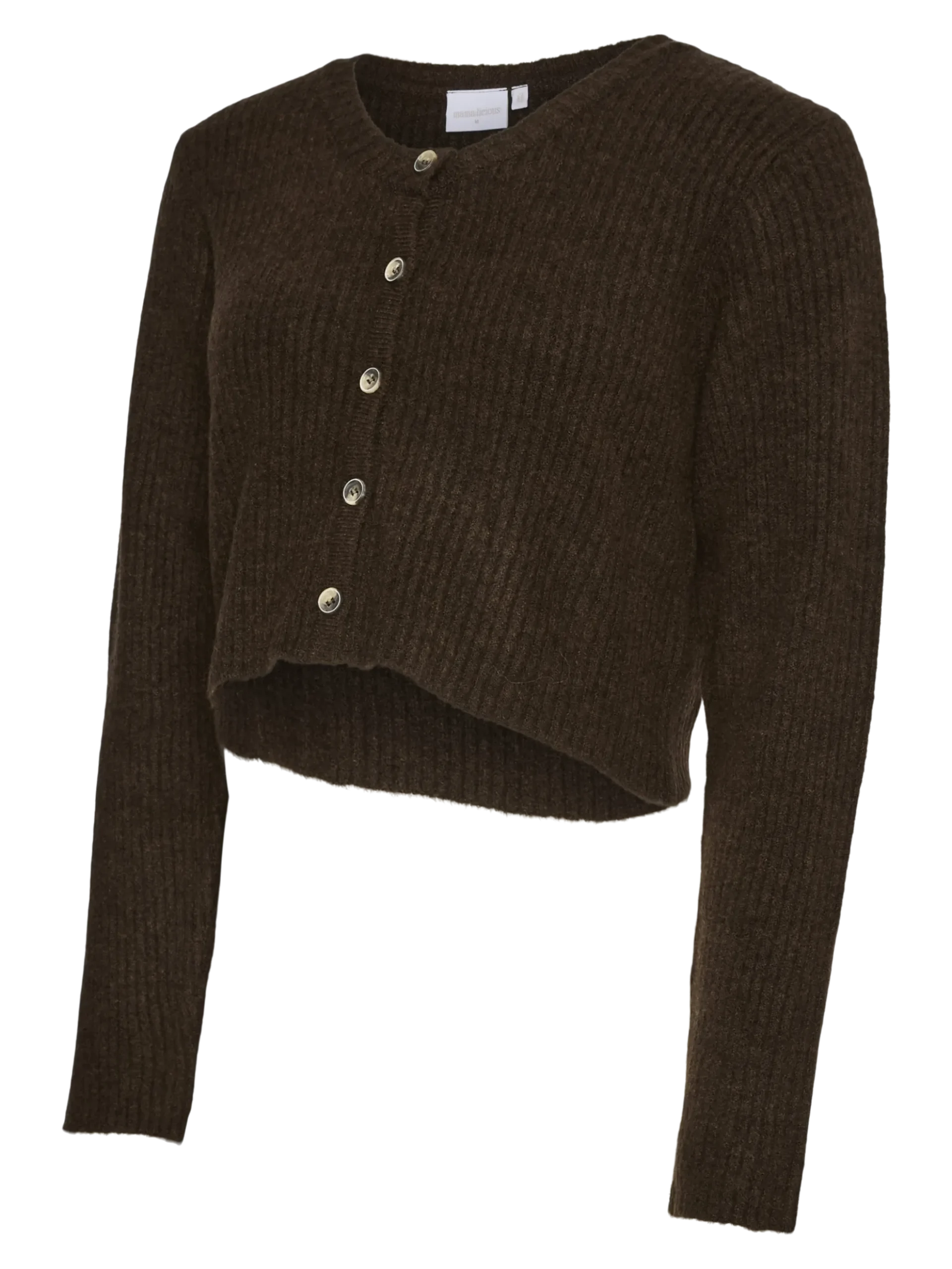 Normal geschnitten Rundhals Strickjacke