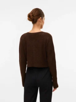 Normal geschnitten Rundhals Strickjacke