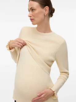 Normal geschnitten Rundhals Strickoberteil
