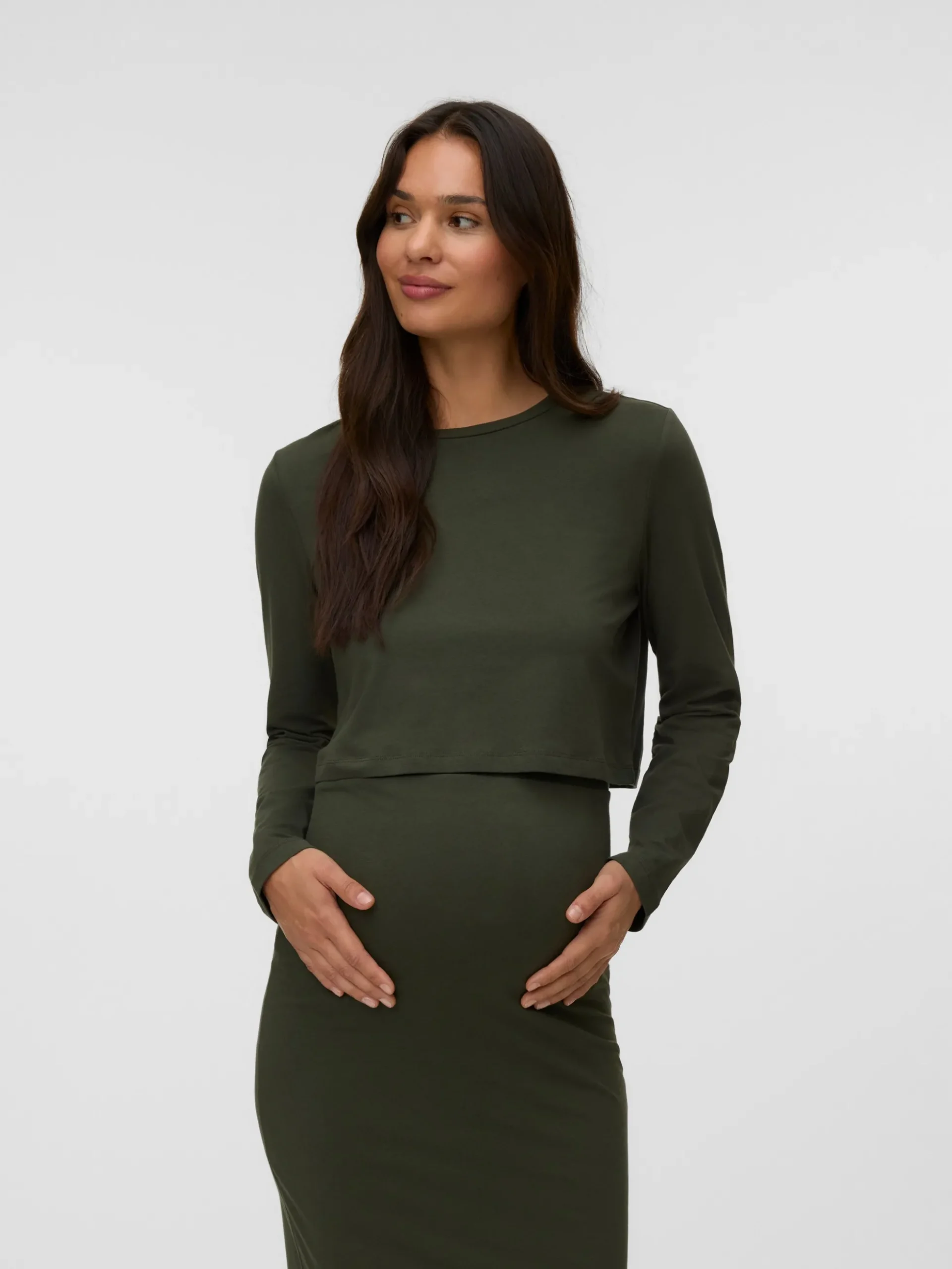 Normal geschnitten Rundhals Top