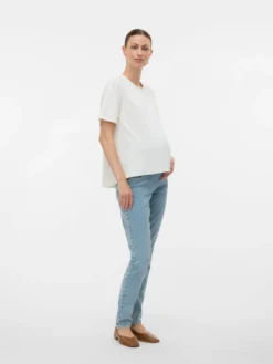 Normal geschnitten Rundhals Top