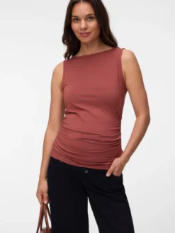 Normal geschnitten Rundhals Top