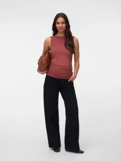 Normal geschnitten Rundhals Top