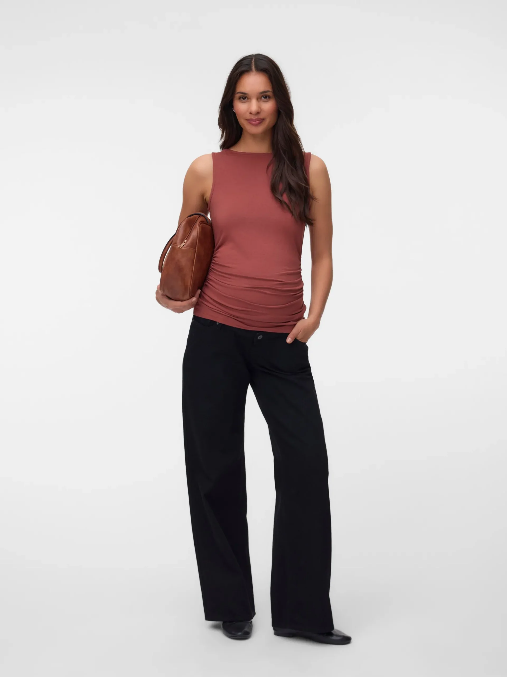 Normal geschnitten Rundhals Top