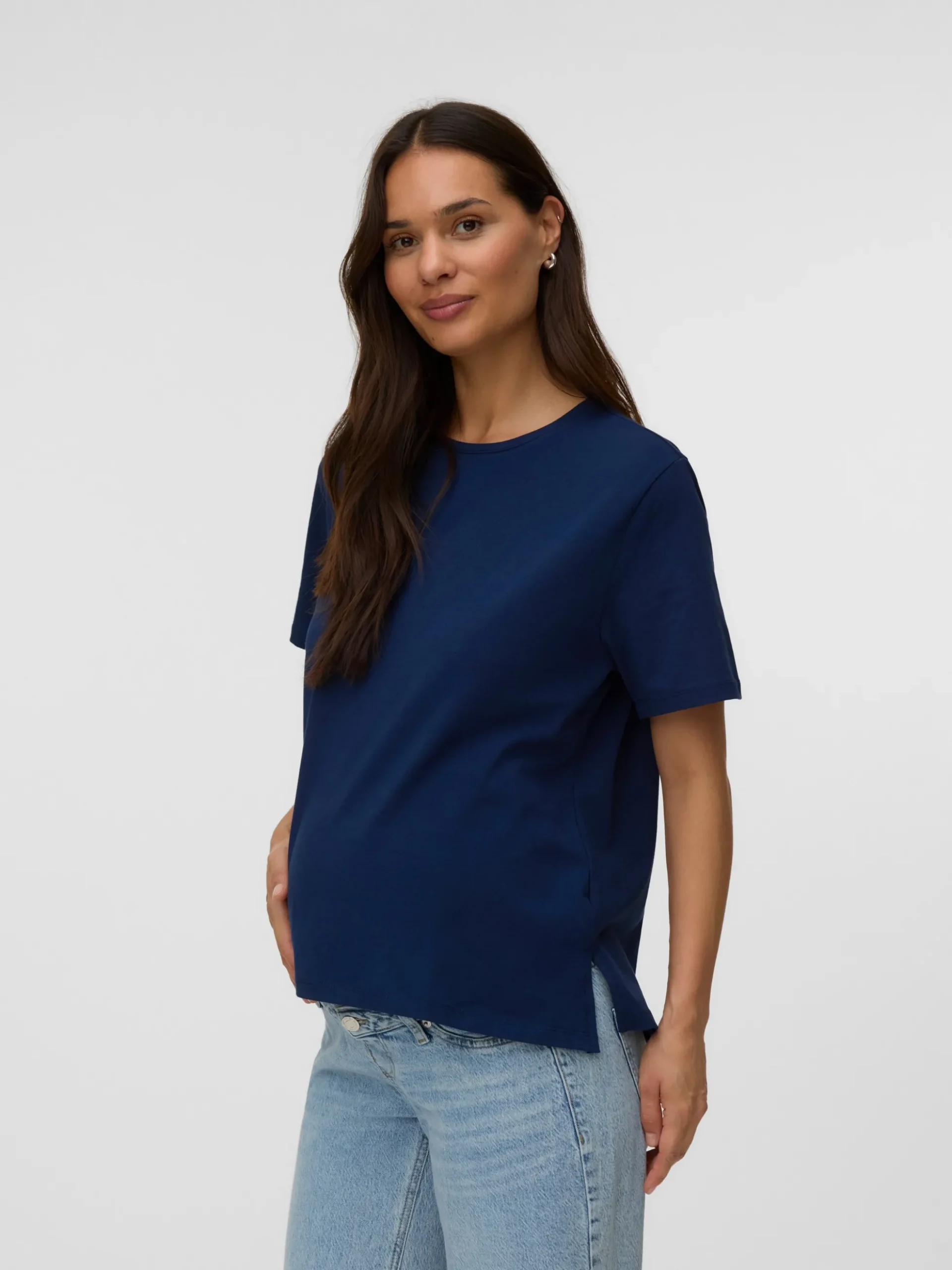 Normal geschnitten Rundhals Top