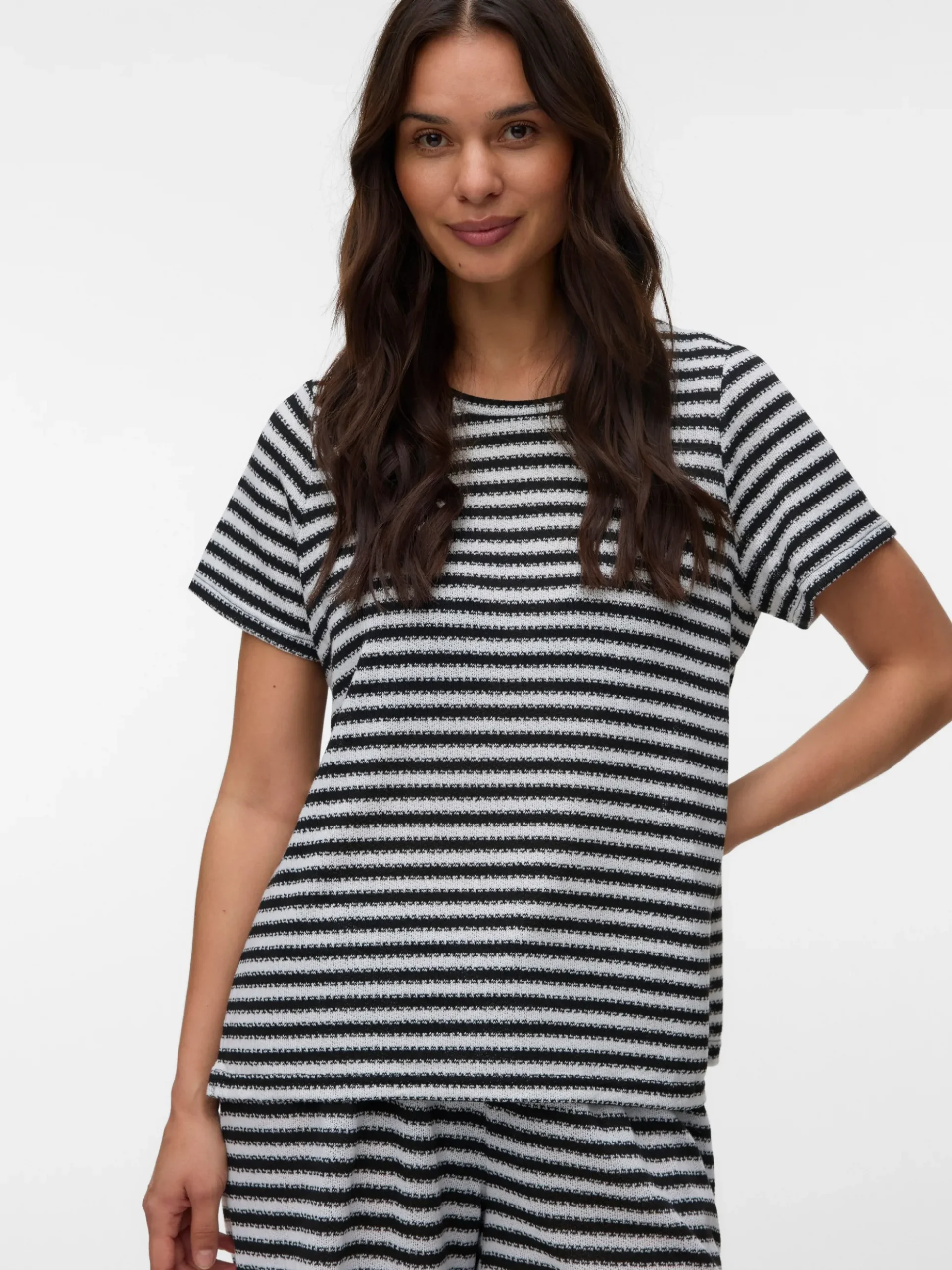 Normal geschnitten Rundhals Top
