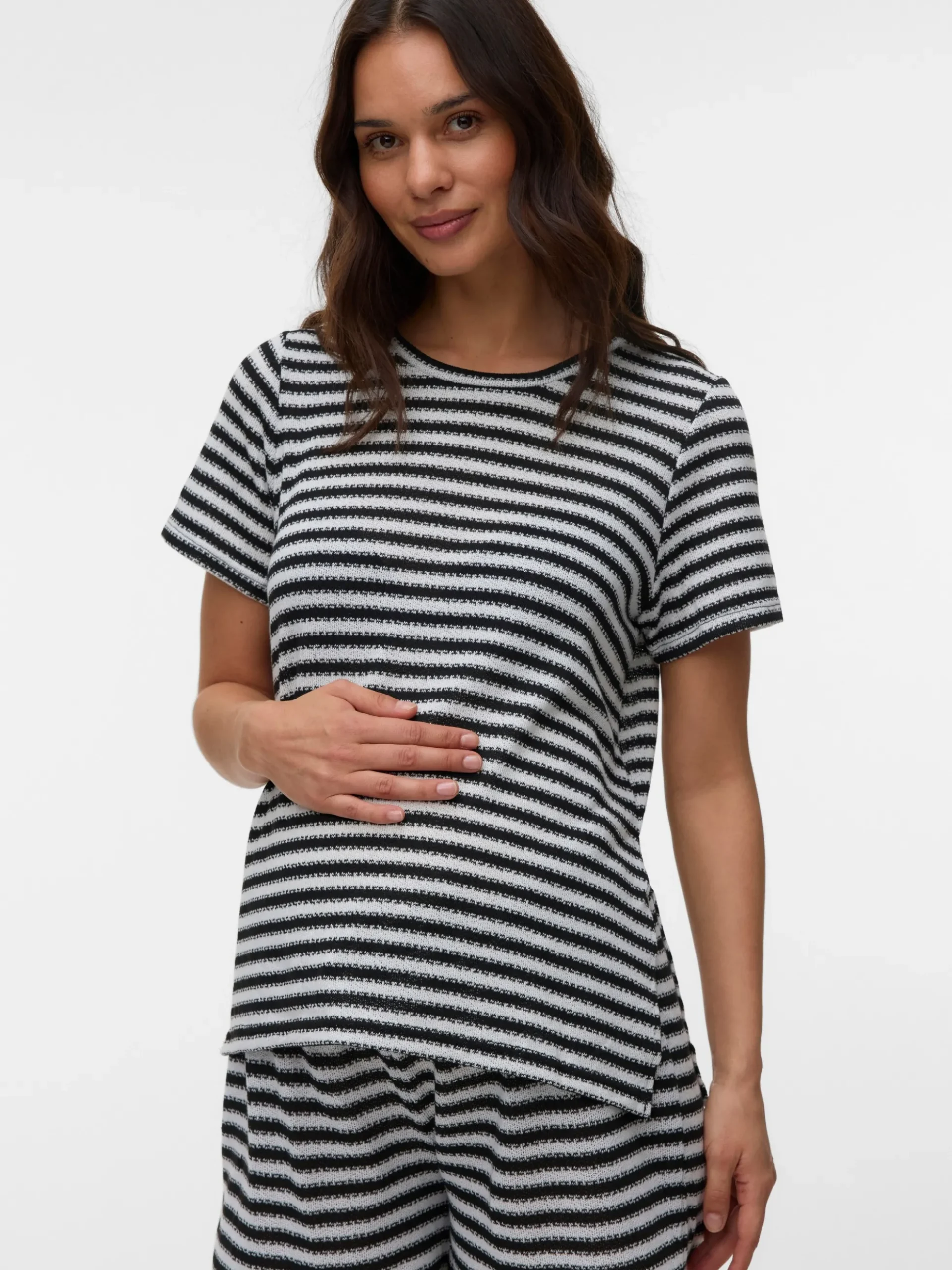 Normal geschnitten Rundhals Top