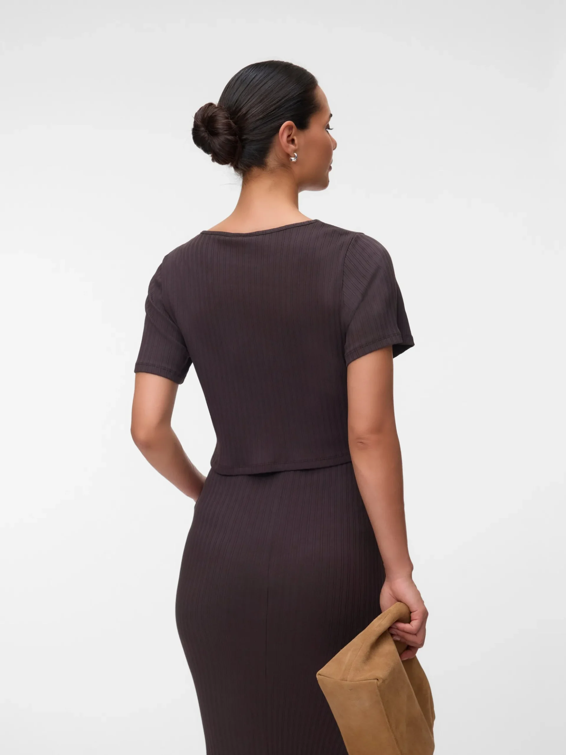 Normal geschnitten Rundhals Top