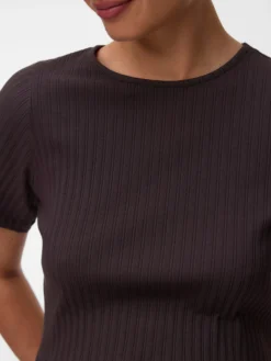Normal geschnitten Rundhals Top