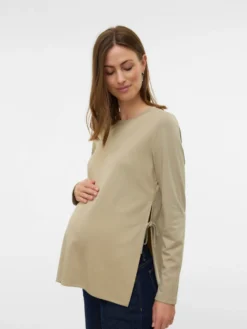 Normal geschnitten Rundhals Top