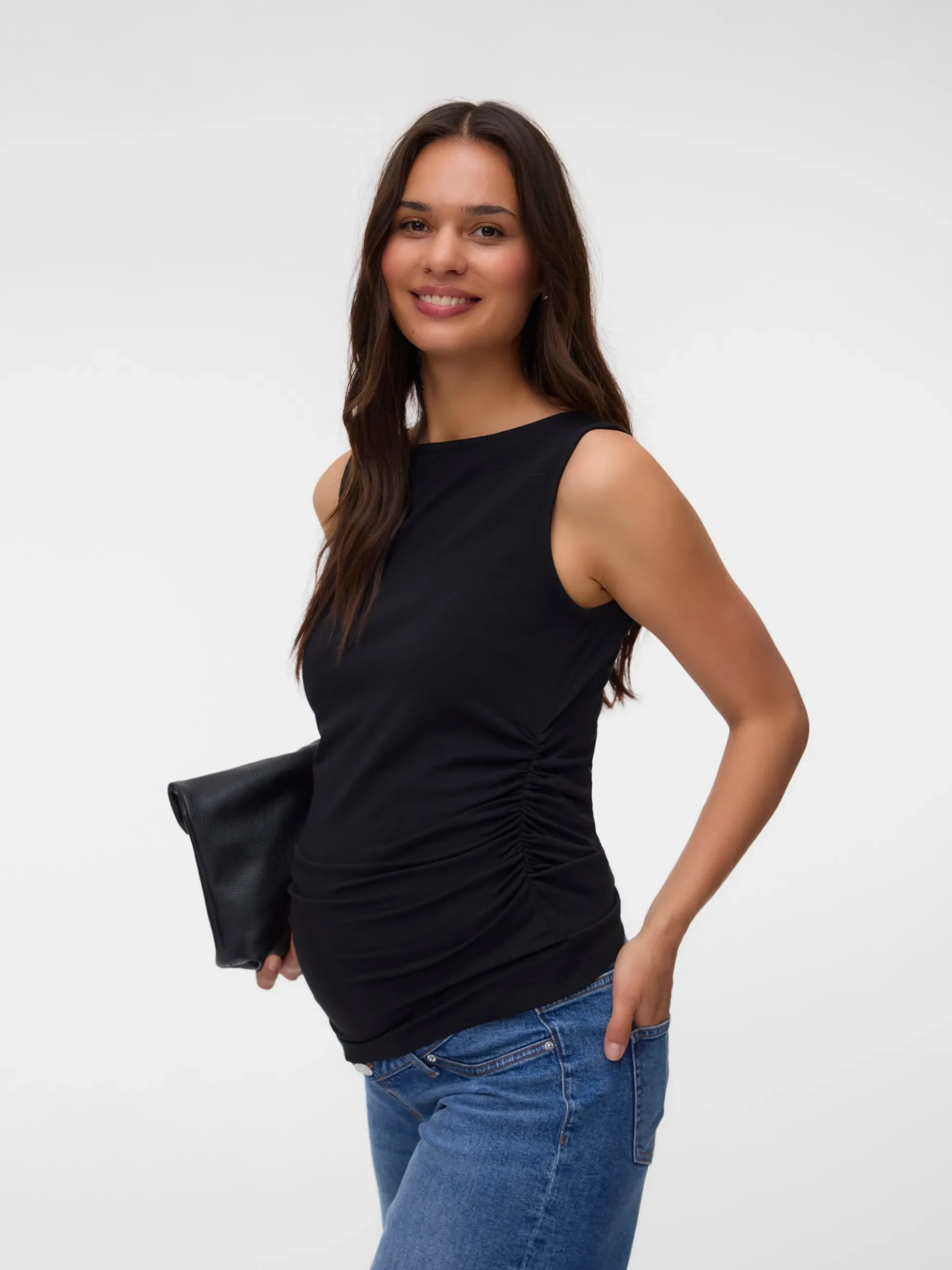 Normal geschnitten Rundhals Top