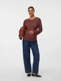 Normal geschnitten Rundhals Top
