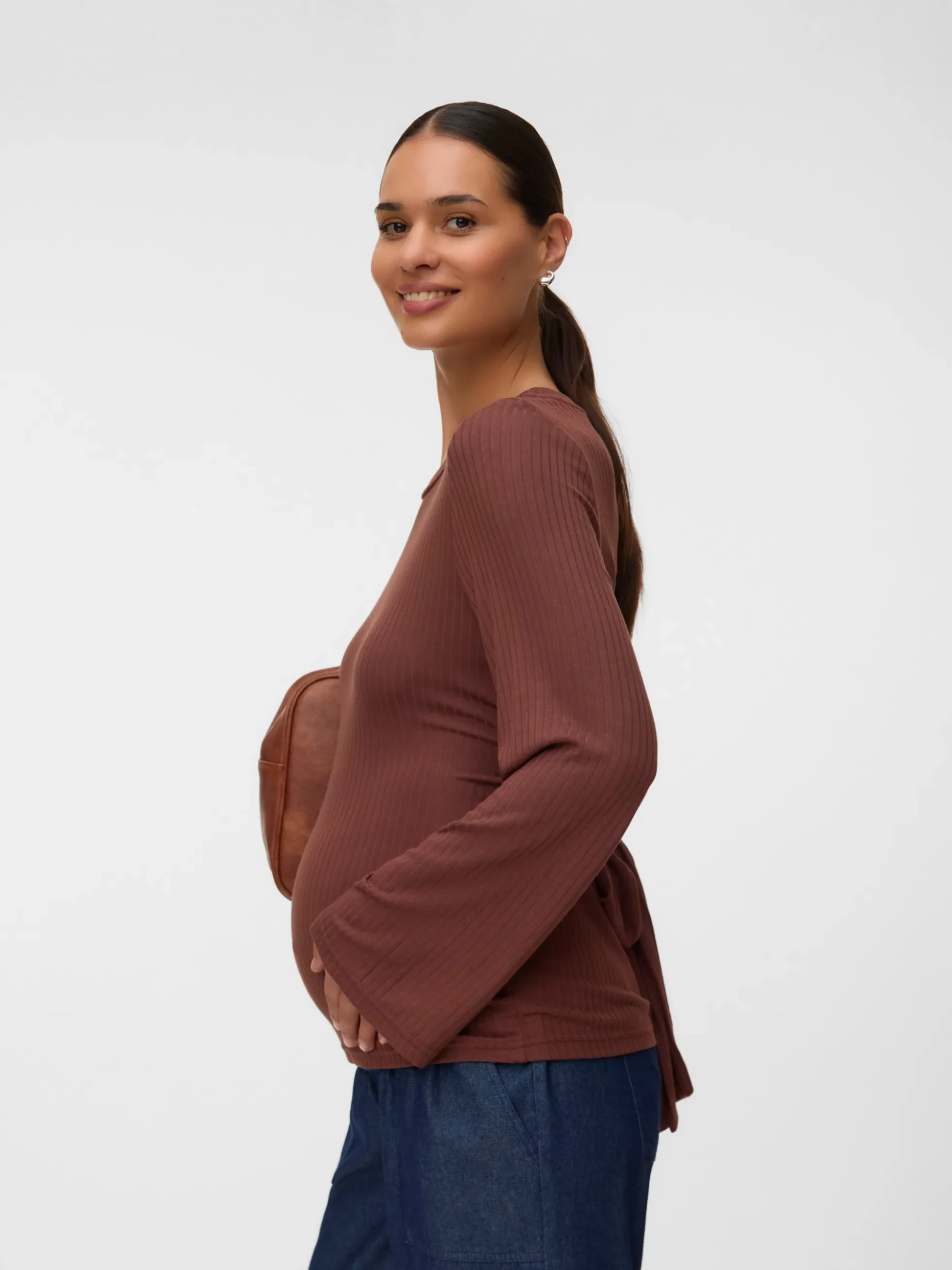 Normal geschnitten Rundhals Top