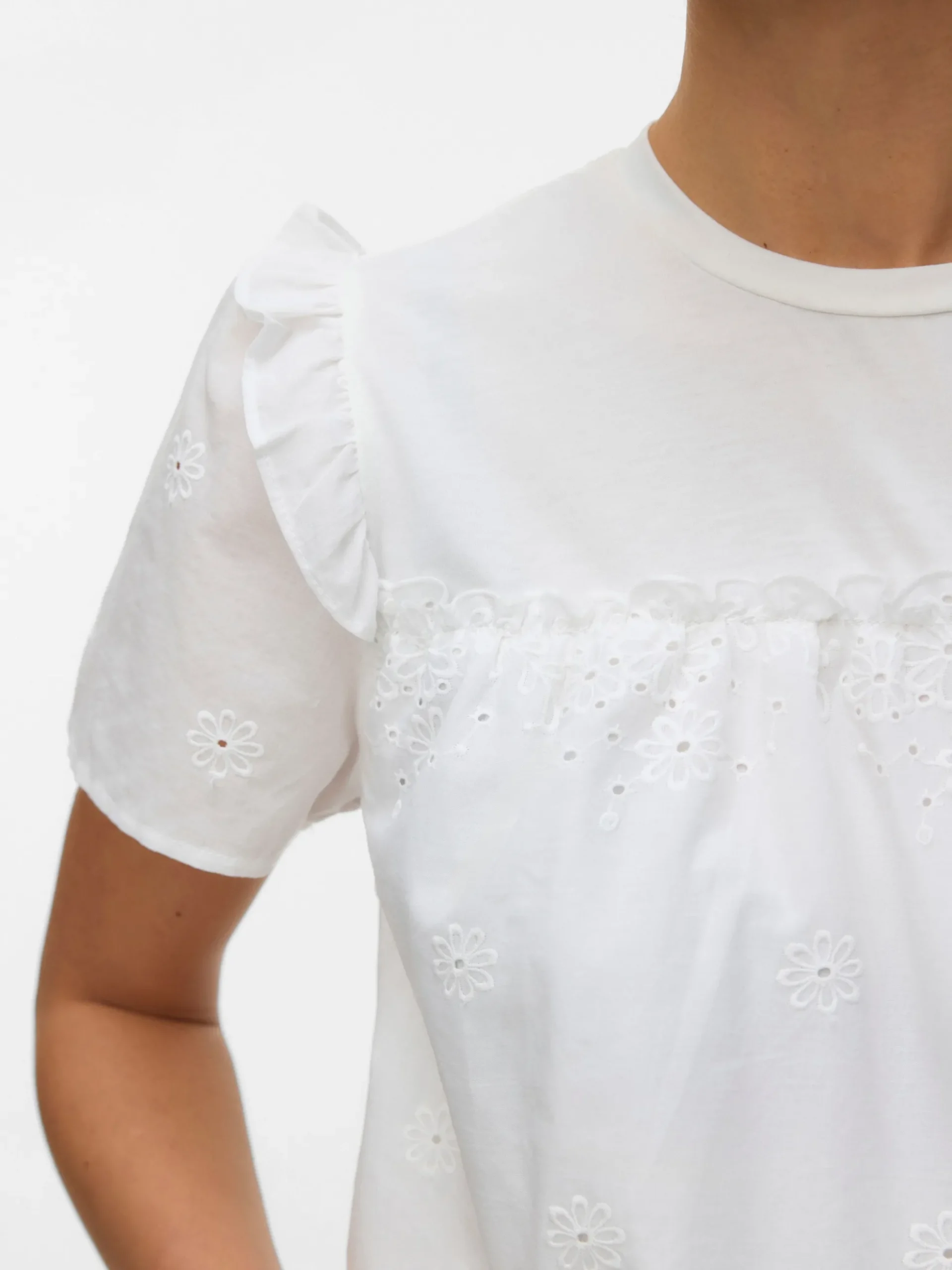 Normal geschnitten Rundhals Top