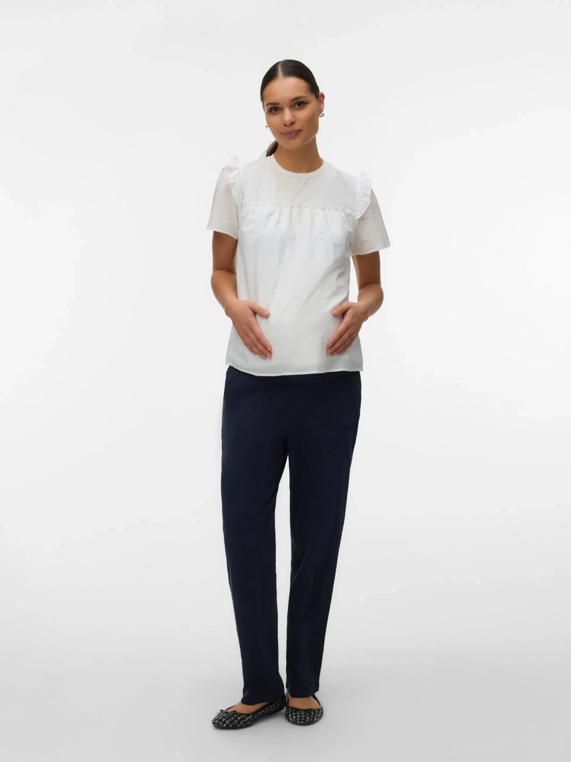 Normal geschnitten Rundhals Top