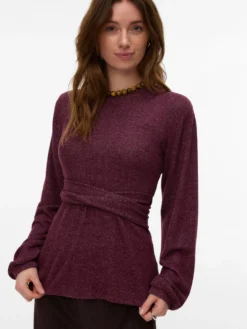 Normal geschnitten Rundhals Top