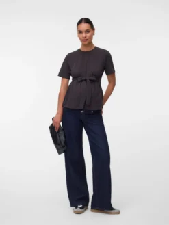 Normal geschnitten Rundhals Top