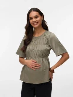 Normal geschnitten Rundhals Top