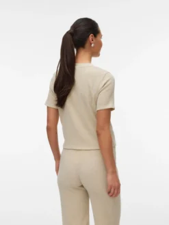 Normal geschnitten Rundhals Top