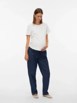 Normal geschnitten Rundhals Top