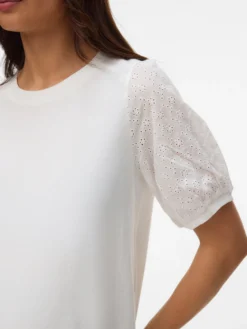 Normal geschnitten Rundhals Top