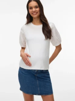Normal geschnitten Rundhals Top