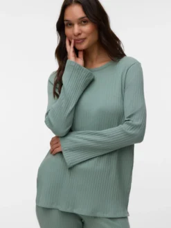 Normal geschnitten Rundhals Top