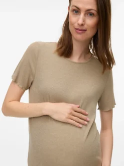 Normal geschnitten Rundhals Top